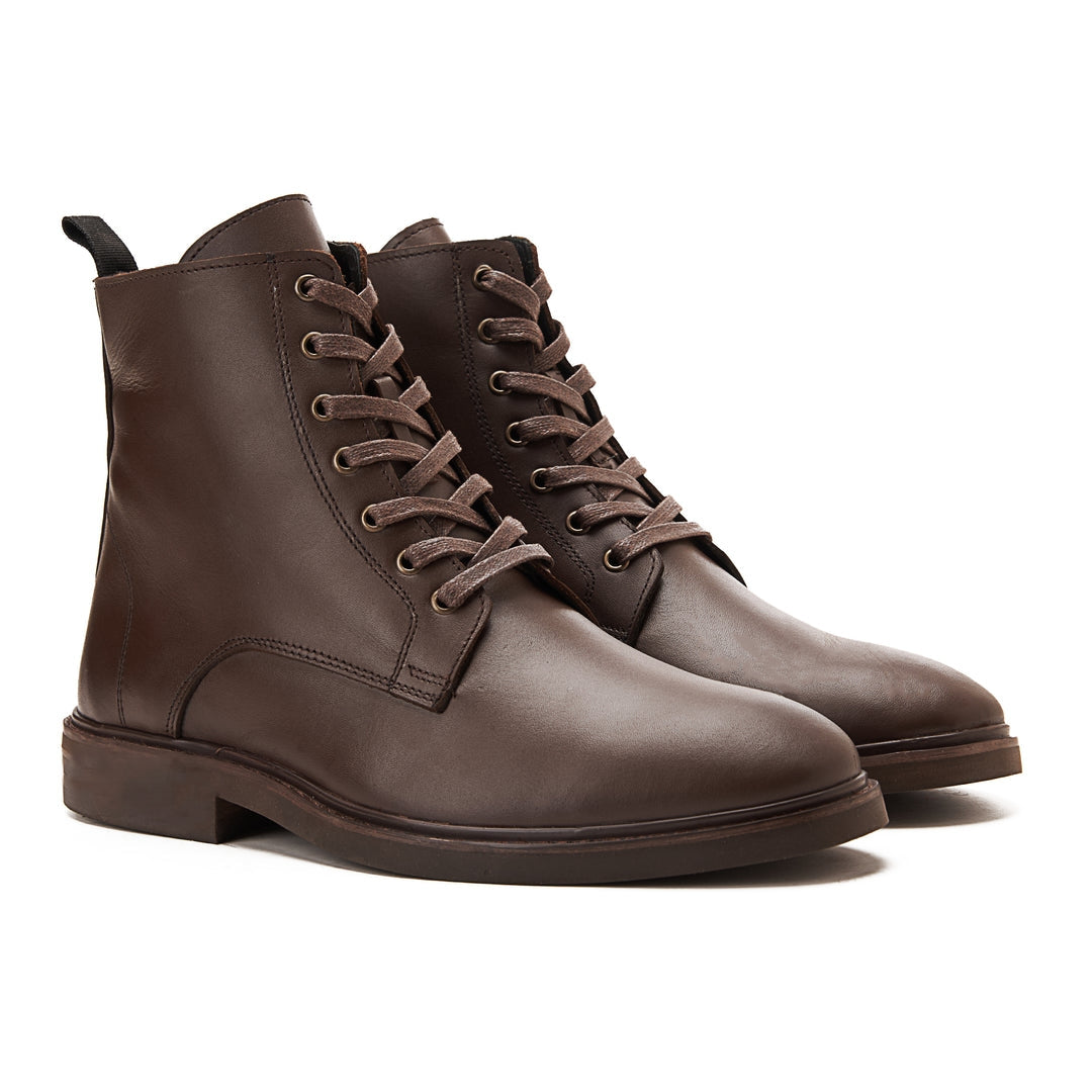 Leather laceup half boot W2250