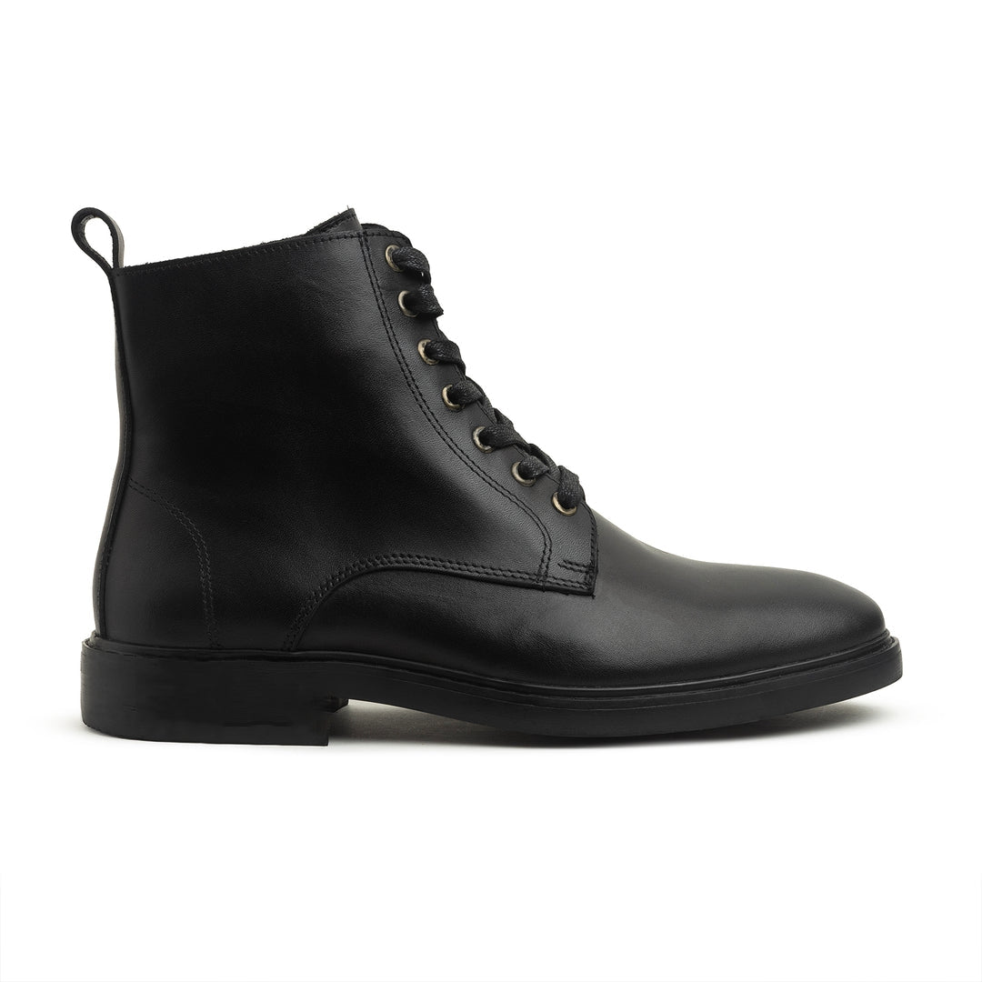Leather laceup half boot W2200