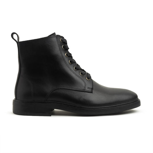 Leather laceup half boot W2200