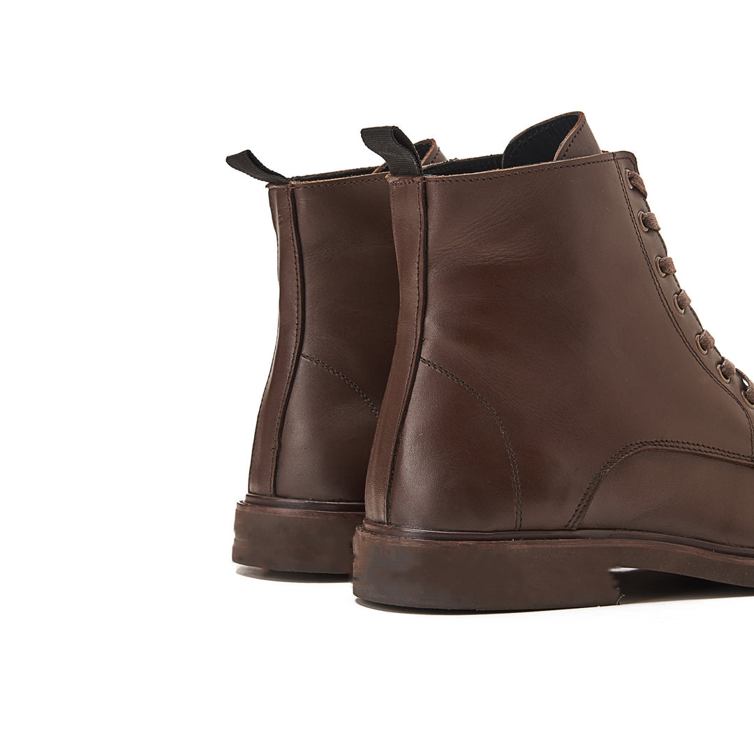 Leather laceup half boot W2250